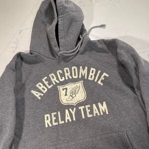 Vintage Abercrombie & Fitch‎ Relay Team Hoodie Men's Medium Gray  USA Made